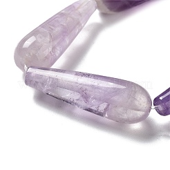 天然石アメジストビーズ連売り  ティアドロップ  30~30.5x10~10.5mm  穴：1.4mm  約6個/連  7.13~7.20インチ（18.1~18.3cm）&nbsp;G-P528-H15-01