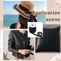 10ヤードのPUイミテーションレザーリボン、ワイヤー用プラスチック空スプール1個付き  ブラック  3/4インチ（20.5mm）&nbsp;OCOR-FG0002-57