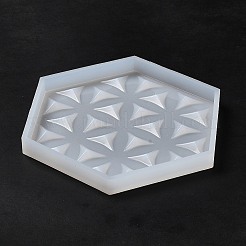 花の質感のあるカップマットのシリコーン型のDIYライフ  レジンキャスティングコースター金型  UVレジン用  エポキシ樹脂工芸品作り  六角  98x110x9.5mm&nbsp;LS-SIMO-H009-05G
