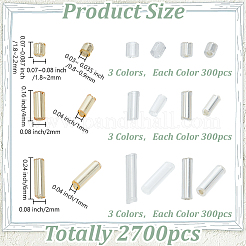 ガラスのラッパビーズ2700個  ミックスカラー  1.8~2.2x1.8~2mm  穴：0.8~0.9mm  2色  9 G /カラー  18グラム&nbsp;SEED-HY0001-21