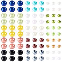 150g5色absプラスチック模造真珠ビーズ  ラウンド  ミックスカラー  6~10x5~9mm  穴：1.8~2.5mm  約80個/30g  30 G /カラー&nbsp;KY-TA0001-44A