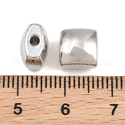 真鍮ビーズ  正方形  ラックめっき  長持ちメッキ  鉛フリー＆カドミウムフリー  プラチナ  8x8x6mm  穴：2mm&nbsp;KK-CBA78C7-18P