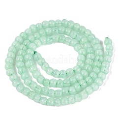 ガラス製の模造キャッツアイビーズの連  ラウンド  アクアマリン  4~4.5mm  穴：1~1.2mm  約110~112個/連  14.96~15.16インチ（38~38.5cm）&nbsp;GLAA-N075-01A-02