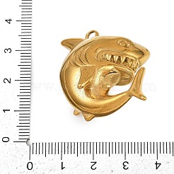 304ステンレススチール製海の動物ペンダント  サメのチャーム  ゴールドカラー  37.5x29.5x15.5mm  穴：2.5mm&nbsp;LS-STAS-P402-05B-G