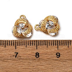 真鍮製マイクロパヴェキュービックジルコニアチャーム  ニッケルフリー  18KGP本金メッキ  12x10x5mm  穴：1.2mm&nbsp;KK-Z121-02G