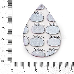 プリント透明アクリルパーツ  カボチャの涙  49.5x32.5x1.5mm  穴：1.6mm&nbsp;FIND-K017-16A