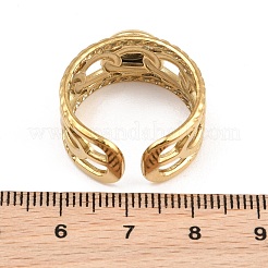 304ステンレススチールカフリング部品  ラウンドパッドリングセッティング  イオンプレーティング（ip）  ゴールドカラー  11mm  usサイズ9 3/4(19.5mm)  トレイのサイズ：8mm&nbsp;SA-CBA82C8-01A-G