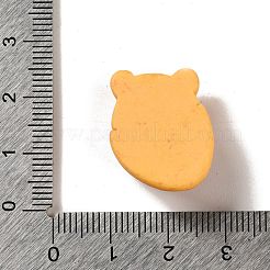 不透明樹脂模造食品デコデンカボション  クマパン  ダークオレンジ  22x18x8mm&nbsp;X-CRES-A058-01C