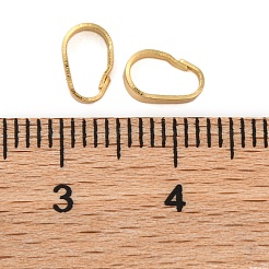 ベイルにスナップメッキ真鍮ラック  長持ちメッキ  鉛フリー＆カドミウムフリー  18KGP本金メッキ  7x4.5x2mm  穴：6x3.5mm&nbsp;KK-Z070-34A-G