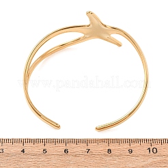 オーシャン304ステンレススチール製ヒトデ型オープンカフバングル（女性用）  ゴールドカラー  内径：1.97x2.40インチ（5x6.1cm）&nbsp;SA-CBABC9E-04G