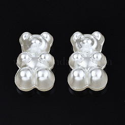 ABSプラスチックパール調ビーズ  クマ  乳白色  19x12x8mm  穴：1.6mm  約197個/194g&nbsp;LS-OACR-N008-120