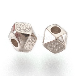 CCBプラスチックビーズ  多面カット  ポリゴン  プラチナ  3x3x3mm  穴：1.2mm&nbsp;CCB-O001-27P