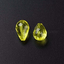 透明なアクリルビーズ  多面カット  ティアドロップ  きいろ  12x8mm  穴：1.5mm  約1338個/500g&nbsp;MACR-S373-59B-B11