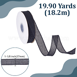 黄麻レースロール1ロール  鉄線エッジの黄麻布リボン  ブラック  1-1/8インチ（27mm）  約19.90ヤード（18.2m）/ロール&nbsp;OCOR-HY0001-63A