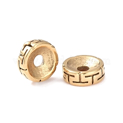 イオンプレーティング（IP）304ステンレスビーズ  フラットラウンド  ゴールドカラー  8x3mm  穴：2mm&nbsp;LS-STAS-F243-12G