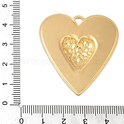 オペークアクリルパーツ  ハート  ステンレス鋼パーツ  18KGP本金メッキ  ホワイト  42x38x5mm  穴：4x3.5mm&nbsp;STAS-P404-12G-01
