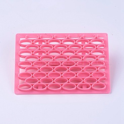 食品級プラスチッククッキー印刷金型  DIYビスケットベーキングツール  オーバル  ピンク  114x78x20mm&nbsp;DIY-K009-49A