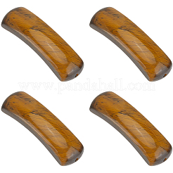 天然タイガーアイコネクターチャーム4個  カーブチューブへのリンク  36~37x10.5~11x5.5~6mm  穴：1.2mm&nbsp;G-SC0003-70A