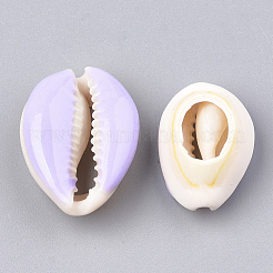 カウリーシェルビーズ  エナメル  穴なし/ドリルなし  ライラック  20~26x13~18x5~7mm&nbsp;SHEL-S274-04F