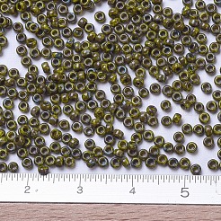 MIYUKIラウンドロカイユビーズ  日本製シードビーズ  11/0  （rr4519)不透明な濃い黄色のピカソ  2x1.3mm  穴：0.8mm  約50000個/ポンド&nbsp;SEED-G007-RR4519