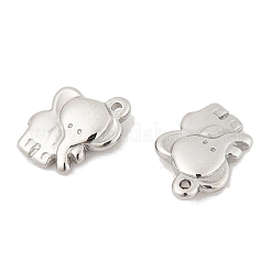 304ステンレススチールチャーム  象のチャーム  ステンレス鋼色  12x10x3mm  穴：1mm&nbsp;STAS-L022-450P
