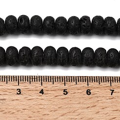 天然溶岩岩ビーズ連売り  ロンデル  8.5x5.5mm  穴：1mm  約73個/連  15.35''（39センチメートル）&nbsp;G-A280-A18-02