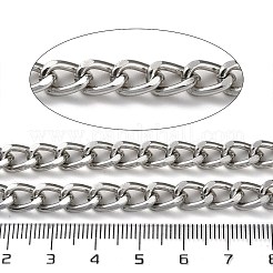 酸化アルミニウム ダイヤモンド カット ファセット カーブ チェーン  ツイストチェーン  溶接されていない  スプールで  プラチナ  10x7x3mm  約131.23フィート（40m）/ロール&nbsp;CHA-H001-16P