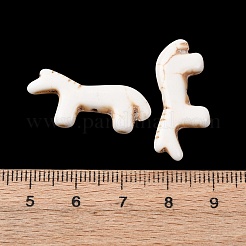 合成ターコイズビーズ  馬  染め  ホワイト  12.5~13x28.5~29x4~4.5mm  穴：1.2mm&nbsp;G-B158-01H