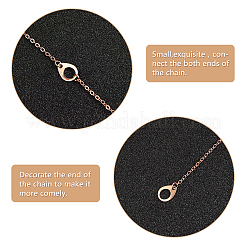 304ステンレススチールチェーンタブ  チェーン延長コネクター  ティアドロップ  中空  ローズゴールド  13x10x1mm  穴：1.8mmと7x6mm  50個/箱&nbsp;STAS-UN0007-23RG