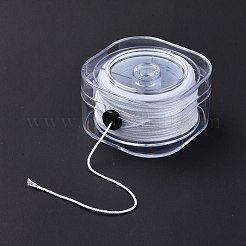 マクラメコットンコード  編組ロープ  プラスチックリール付き  壁掛け用  工芸  ギフト包装  ホワイト  1mm  約30.62ヤード（28m）/ロール&nbsp;OCOR-H110-01A-20