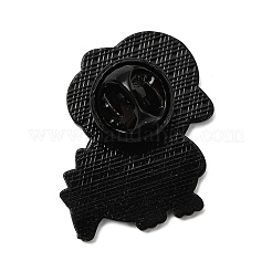 帽子をかぶった恐竜のエナメルピン  バックパックや衣類用の黒色合金製ラペルピンバック  濃い緑  26x24mm&nbsp;JEWB-D310-08EB-03