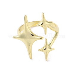 女性用真鍮スターオープンカフリング  ゴールドカラー  usサイズ8 1/2(18.5mm)&nbsp;LS-RJEW-A042-01B