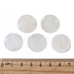 カピスシェルペンダント  フラットラウンド  ホワイトスモーク  20~20.5x0.5~1.5mm  穴：1.2mm&nbsp;SHEL-S274-71D
