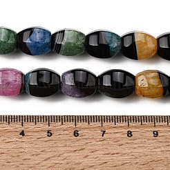 天然石瑪瑙ビーズ連売り  染め＆加熱  多面カット  オーバル  ミックスカラー  12.5~14x11.5~12x11.5~12mm  穴：1.8mm  約30個/連  15.94''（40.5センチメートル）&nbsp;G-F820-C01-01