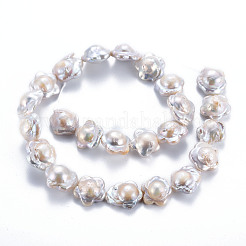天然ケシパールビーズ連売り  養殖淡水パール  花  貝殻色  14~19x15~17x7~8mm  穴：0.6mm  約24~25個/連  14.96~15.35インチ（38~39cm）&nbsp;PEAR-S020-A01