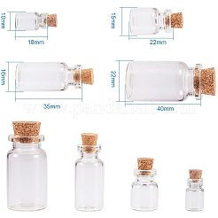 ガラスの瓶のガラスびん  鉄ネジアイピンベイルペグとジュートより糸付き  ミックスカラー  18~40x10~22mm&nbsp;AJEW-PH0015-05