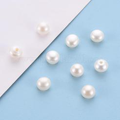 天然な培養された淡水パールビーズ  グレード3 A  片穴  ロンデル  フローラルホワイト  5x4mm  穴：0.8mm  160個/ボードについて&nbsp;PEAR-P056-059B