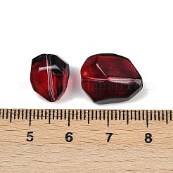 グラデーションカラー透明ガラスビーズ  混合図形  暗赤色  8~23x8~20x3.5~8mm  穴：1~1.4mm  約800個/1000g&nbsp;GLAA-B026-01F