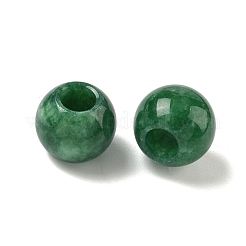 染め天然マレーシアジェイドのビーズ  大穴ビーズ  ロンデル  12x10mm  穴：5mm&nbsp;G-T092-12mm-12A