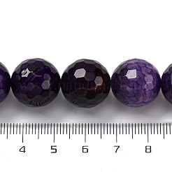 天然の龍脈瑪瑙（染色・加熱）ビーズ連売り  多面カット  ラウンド  インディゴ  15~16mm  穴：1.5mm  約25個/連  14.96''~15.55''（38~39.5センチメートル）&nbsp;G-K390-A14-01