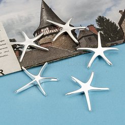 真鍮のヒトデ/海の星のペンダント  銀色のメッキ  32x32mm&nbsp;KK-BB11654