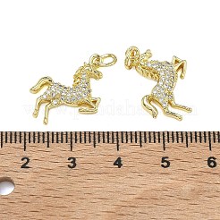 真鍮マイクロパヴェクリアキュービックジルコニアペンダント  馬のチャーム  ラックめっき  長持ちメッキ  18KGP本金メッキ  18x16x3.5mm  丸カン：5x1ミリ  3mm内径&nbsp;KK-A294-01C-G