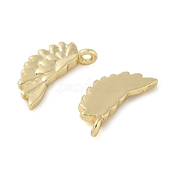 真鍮チャーム  翼のチャーム  長持ちメッキ  鉛フリー＆カドミウムフリー  18KGP本金メッキ  13x6x1.5mm  穴：1.2mm&nbsp;KK-L245-22G