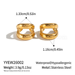 女性用304ステンレススチールカフイヤリング  18KGP本金メッキ  13.3x11.6mm&nbsp;IR4925-2