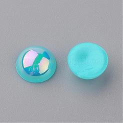 アクリルカボション  ABカラーメッキ  半円  ディープスカイブルー  8x4mm&nbsp;MACR-Q171-8mm-11