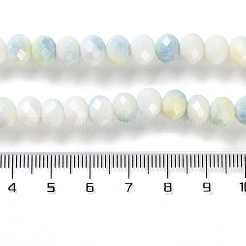 電気メッキガラスビーズセット  多面カット  ラウンド  紺碧  7.5~8x7.5~8mm  穴：1.2mm  約63~70個/連  15.35''（39センチメートル）&nbsp;LAMP-S068-02O