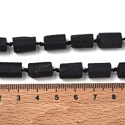 天然石ブラックトルマリンビーズ連売り  多面カット  コラム  7~10x7~10x10~15mm  穴：1mm  約26~31個/連  40cm&nbsp;G-F715-111