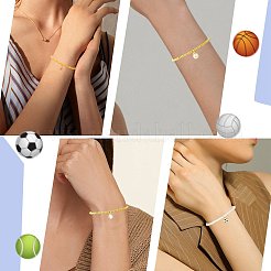 真鍮製エナメルペンダント5個  ボール  ラックめっき  カドミウムフリー＆鉛フリー  長持ちメッキ  18KGP本金メッキ  ラウンド  丸カン付き  テニス  13.5x7.5mm  穴：3mm&nbsp;KK-SZ0002-73C