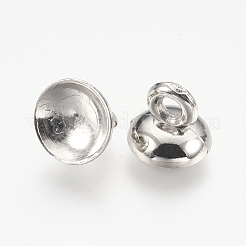 プラスチックビーズキャップペンダントベイル  グローブバブルカバーペンダント用  プラチナ  7x8mm  穴：2mm&nbsp;KY-I003-02P
