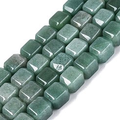 天然石グリーンアベンチュリンビーズ連売り  直方体の  10~12x9~10x9~10mm  穴：0.6~0.9mm  約32~36個/連  14.37~16.34（36.5~41.5センチメートル）&nbsp;G-Q608-10H